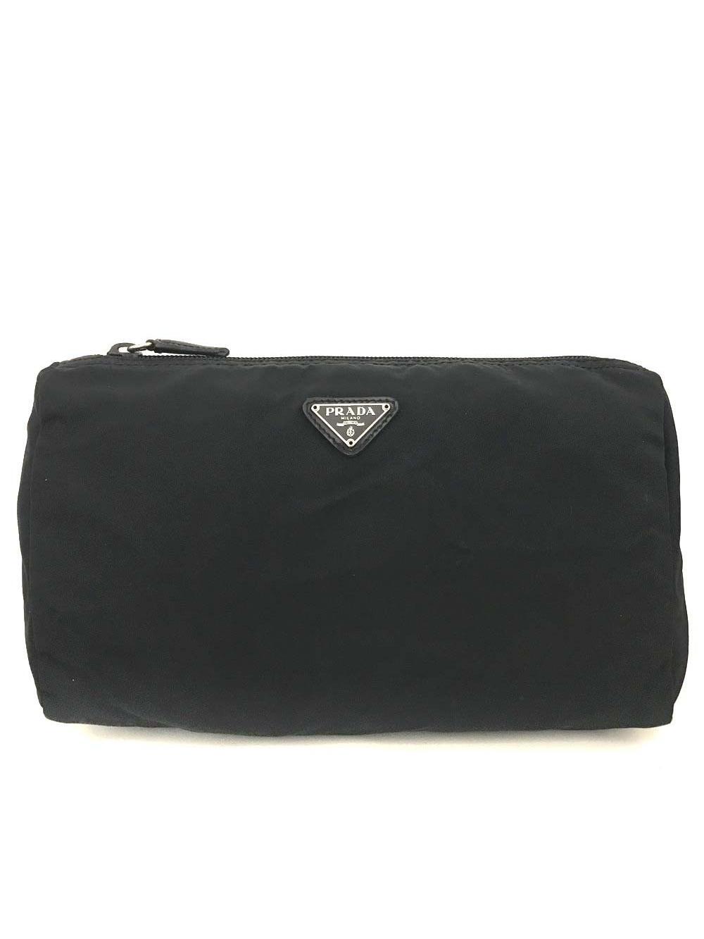 Prada Logo Plate Nylon Cosmetic Pouch #192739P86
